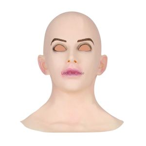 Erwachsene Vollkopfmaske hochwertige weibliche weibliche Silikon -Crossdresser -Kopfbedeckung Halloween Cosplay Accessoire Masque Horreur HKD230810