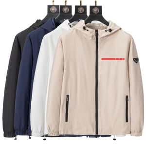 Erkek kapüşonlu ceket yüksek kaliteli moda tasarımcı üçgen logo ceketleri açık su geçirmez dış giyim fermuar rüzgar geçirmez ceket 4 renk kat boyutlarında mevcut