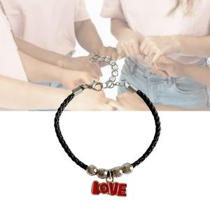 Charm Bracelets Adjustable Red Ribbon Wristband HIV/AIDS Awareness Simple Braided Rope Jewelry For Men Women