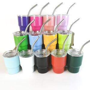 Hot Selling 3oz tumbler shot glasses Stainless Steel Espresso Cup 3oz Mini Metal Tumbler with straw and lid