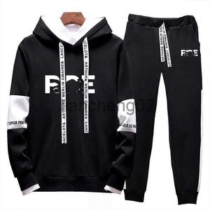 Men's Tracksuits Ride Bike 2023 New spring and autumn models Men's High-quality Fashionable Lace Up Sets Casual Hoodie Drawstring Sweatpants Suit J230810