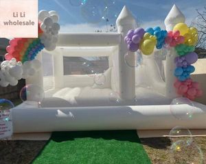 wholesale Commercial use Inflatable white bounce house 3 in 1 combo inflatable bouncy castle with Slide outdoor jumper bouncer moon jumping For Kids Adults