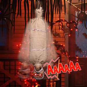 Other Event Party Supplies Halloween Decoration Hanging Ghost Mummy Hanging Ghost With Glowing Sound Halloween Horror Prop For Outdoor Party Home Bar Decor 230809