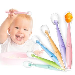 Baby Silicone Soft Spoon Training Feeding Spoons Tabellery Barn Mattillskott Sked Safe Rice Paste Spoon