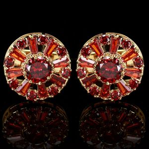 Manschettlänkar Luxury Quality Mens Cufflink French Fashion Cufflinks For Women Red Gemstone Shirts Buttons Business Tuxedo Cuffs Jewelry Gift 230809