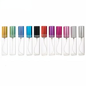 Parfymflaska 102050pcs 10 ml Portabel klar glas sprayflaska DIY Parfymatomizer med aluminium cap mini provflaskor tunna glasflaskor 230809