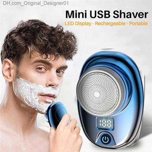 Mini Electric Travel Razor Men's Pocket Size Tvättbar och laddningsbar bärbar trådlös trimmer Face Beard Razor Z230811