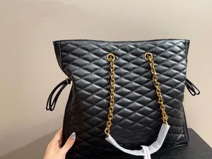 Kvinnor Tote Black Rhombic Lattice Leather Handväskor axelväska stor shoppingväska Designer Purses Lady Luxury Brands