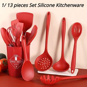 Utensílios de Cozinha 1 Conjunto de 13 peças Silicone Utensílios de Cozinha Colher de Sopa Espátula Escorredor Panela Antiaderente Suprimentos de Cozinha Ferramentas 230809