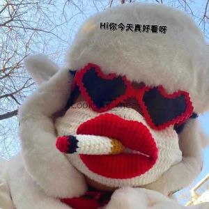 Funny cigarette spoof mask wool warm sand sculpture DIY handmade creative funny mask knit supplies cosplay mask full face mask HKD230810