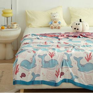 Blankets Summer Thin Coolness Bamboo Textile Blanket Nap Air Conditioning Towel Covered By Sofa Bedspread Cartoon Knitted Travel Throw