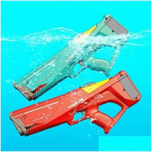 Silah oyuncakları matic elektrikli su oyuncak patlamaları yaz oyun su tabanlığı 500ml köpekbalığı yüksek basınçlı plaj çocukları dövüş 230322 Damla Teslim Hediyeleri Mo Dhbte