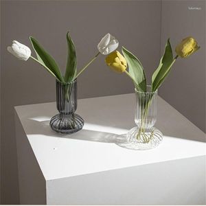 Vase Nordic Style透明なガラス花瓶ミニ高度なフラワーアレンジメントコンテナ装飾品審美的な家の装飾アクセサリー