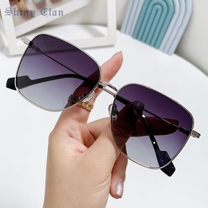 Solglasögon Polariserade glasögon för män Metall Big Frame Rectangle Driving Mirror UV400 Anti Reflective Clearance UV Protection