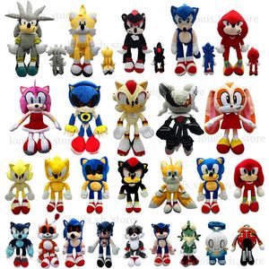 20-45Cm Super Backpack Cartoon Knuckles Bag Metalsonic Soft Plush Doll Shadow Schoolbag Silver Tails Plushie Toys T230810
