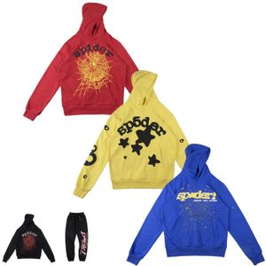 Herrespår rosa hoodie spindel spder grafisk designer hoodies puff tryck trycket set förtjockad frott