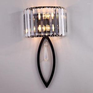 Lampka ścienna luksus czarny światło nocne Proste nowoczesne sypialnia salon telewizja przejście wejściowe kryształowe oświetlenie LED LED Indoor Lighting