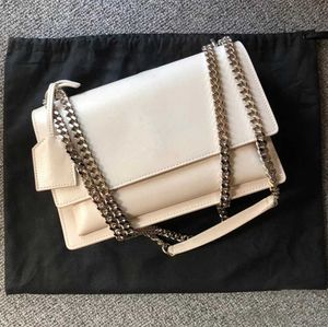 Debriyaj flep lüks tasarımcı gün batımı tote çanta omuz woc pürüzsüz deri metal bağlantı parçaları zarf metal el çantası anahtar zincir bayanlar çapraz bags