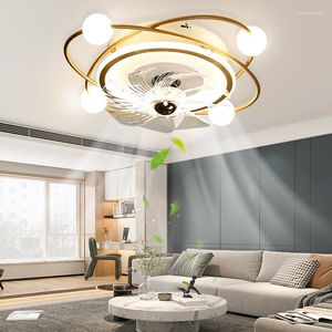 Wentylator sufitowy ze światłami LED i zdalnym sterowaniem inteligentnym niskim hałasem elektrycznym do sypialni jadalnia Living Decor Lampa