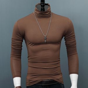 남자 티셔츠 Arcsinx Turtleneck 티셔츠 남자 모달 꽉 찬 티셔츠 남자 5xl 6xl 긴 소매 tshirts 남자 티셔츠 가을 남성 의류 230809