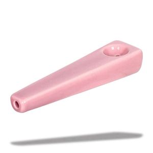 Latest Heady Pink Ceramic Hand Pipes Portable Cone Filter Screen Hole Dry Herb Tobacco Spoon Bowl Smoking Bong Holder Innovative Cigarette Tube