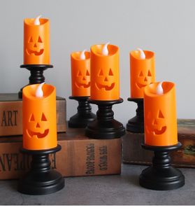 Outros artigos para festas de eventos Luzes de Halloween Vela LED Abóbora Castiçal Lâmpada Scery Aranha Feliz Carnaval Decoração de Festa de Halloween Adereços de Terror 230809