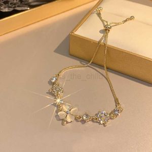 Charm Bracelets Fashion Delicate Four leaf Grass Gold Color Bracelets For Women New Korean Adjustable Braceelets Wedding Jewelry Party Gifts