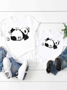 Familj matchande kläder panda kärlek familj matchande kläder kvinnor barn barn sommar mamma mamma flicka pojke mamma tshirt tee t-shirt klädkläder