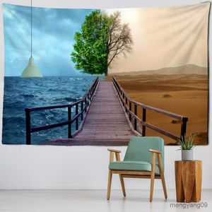 Tapestries The Environment After Desertification Tapestry Wall Hanging Miserable Fantasy Bohemia TV Background Cloth Decor R230810