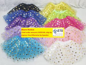 Kızlar Bronzing Noktalar Tutu etekler Çocuk Tasarım Kıyafetleri Bebek Altın Polka Nokta etekler Prenses Tül Bale Etek Sequins Pettiskirtszz