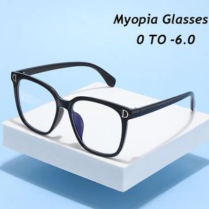 Solglasögon designer myopia glasögon för kvinnor män unisex anti blått ljus nära syneglasser optiska recept glasögon