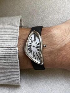 Andra klockor armbandsur armbandsurformade krasch smält twist y2k titta mäns modemärke premium ins liten fokus design