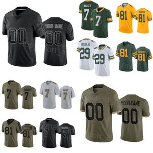 Wholesale Man Woman Youth Football 7 Quay Walker Jersey 59 DeVondre Campbell 29 Rasul Douglas 81 Josiah Deguara 83 Samori Toure 91 Rasul Douglas Vapor Color Rush Embro