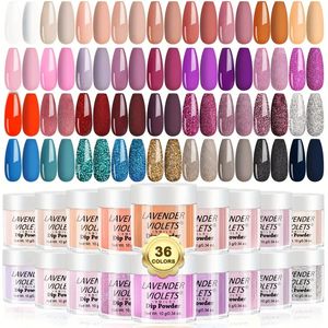 36-Color Dip Powder Nail Kit: Fast-Dry Dipping Powder Set for French Manicures & Pedicures - White, Nude, Pink, Red, Blue & More!