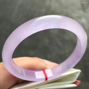 Bangle Send Certificate Real Burma Jade Purple Jadeite Myanmar Certified Jades Stone Bangles Bracelet For Girlfriend Mom Gifts