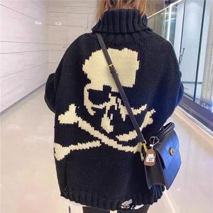 Camisolas Masculinas MMJ Retro Dark Hole Back Skull Head Sweaters Loose High Street MASTERMIND MY623 230809