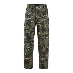 Men's Pants Man Oversize Camouflage Trousers Buckle High Waist Multiple Pockets Casual Long Ladies Vintage Sports Outdoors