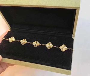 Bracelets Designer van clover bracelet designer charm bracelets for women gold white red blue mother of pearl link 4 leaf 5