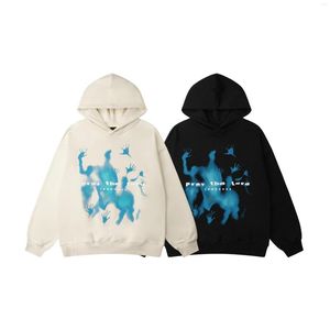 Mens Hoodies Streetwear Man Hoodie Oversized Pullover Sweatshirt Y2k Unisex Clothes Abstract Pattern Men