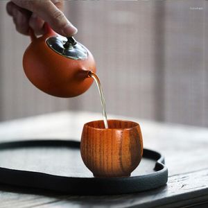 Tazze Piattini Pancia in legno Fatto a mano Legno di abete rosso naturale Tazza da caffè Birra Tè Latte Acqua Salute Home Office Tazze da bere