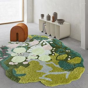 Carpets Little Pond Handmade 3D Pattern Living Room Area Rug Nordic Big Size Bedside Carpet Green Decoration Children Floor Mat