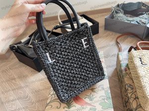 Högkvalitativ halmväska designer väska lyxväska handväska vävd väska crossbody väska casual väska fyrkantig väska på väskan broderi mönster strandpåse stylisheendibags