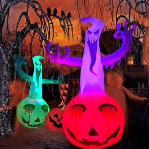 Altre forniture per feste per eventi Decorazione di Halloween Ornamento LED Luminoso all'aperto Luce di zucca fantasma gonfiabile per la decorazione del giardino dell'iarda domestica 230809