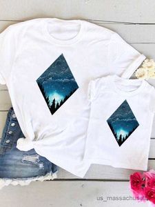 Family Matching Outfits Tee Women Kid Child Watercolor New Lovely Summer Mom Mama Mother Graphic T-shirt Clothes Clothing Family Matching Outfits R230810