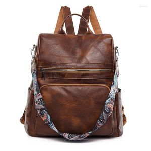 School Bags Fashion PU Leather Designer Backpack Girl Bag Large Capacity Leisure Anti-theft Women's Travel Mochilas
