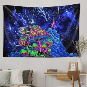 Tapestries Fantasy Fairytale Dreamy Mushroom Tapestry Psychedelic Carpet Bohemian Home Decor Witchcraft Hippie Kids Room Decor Wall Tapestr R230810