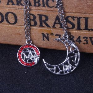 Naszyjniki wisiorek moda para naszyjnik metal słoneczny księżyc kryształowy dzień pamięci walentynki męskie ozdoby biżuterii