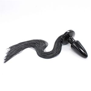 Anal Toys Adult Fun Toys Black Silicone Anal Plug Sexual Passion Products Horse Tail Anal Plug Flirting Penis Props 230810