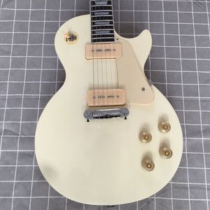 Custom Electric Guitar Cream Yellow Color Rosewood Fingerboard Chrome hardware, Free Shipping