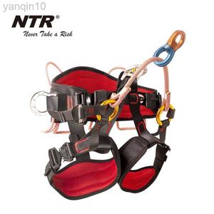 Rock Protection Outdoor Half Body Harness Climbing Safety Belt Protection Equipment with Front Bridge and 360 Degree Swivel Connector HKD230810